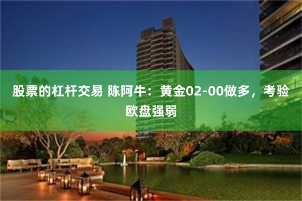 股票的杠杆交易 陈阿牛：黄金02-00做多，考验欧盘强弱