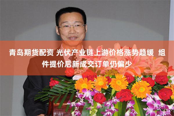 青岛期货配资 光伏产业链上游价格涨势趋缓  组件提价后新成交订单仍偏少