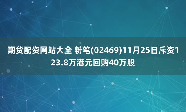 期货配资网站大全 粉笔(02469)11月25日斥资123.8万港元回购40万股